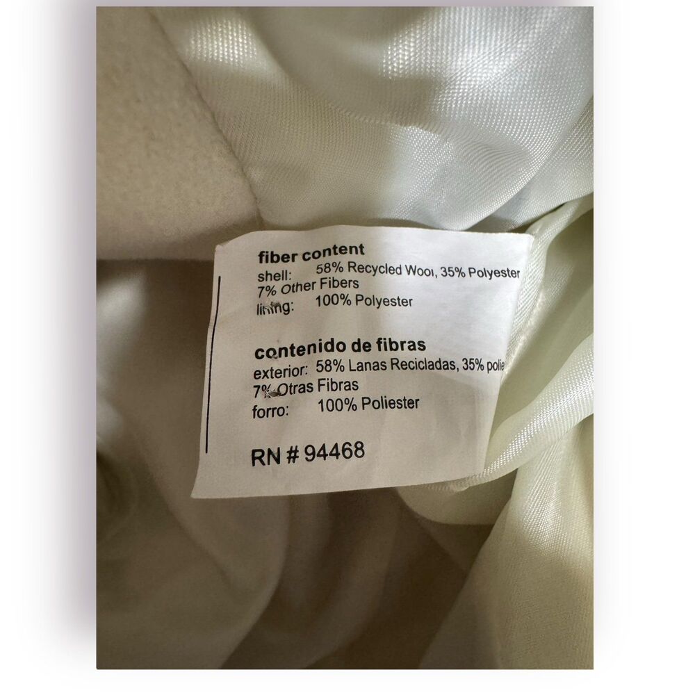 Esprit White‎ Elegant Buttoned Trench Coat with Belt Size Large Buttoned Collar - Picture 7 of 9